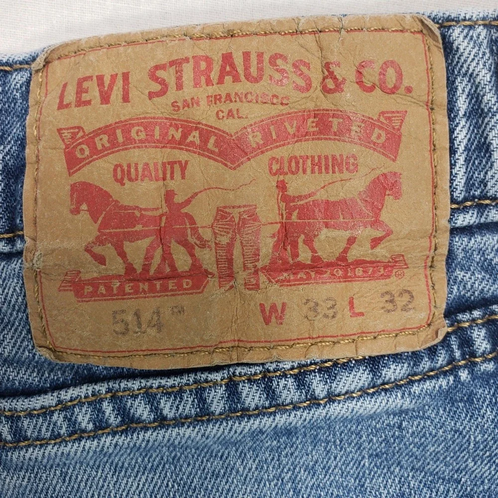 Levi's Mens 514 Straight Leg Jeans 33x32 Medium Wash Blue Denim